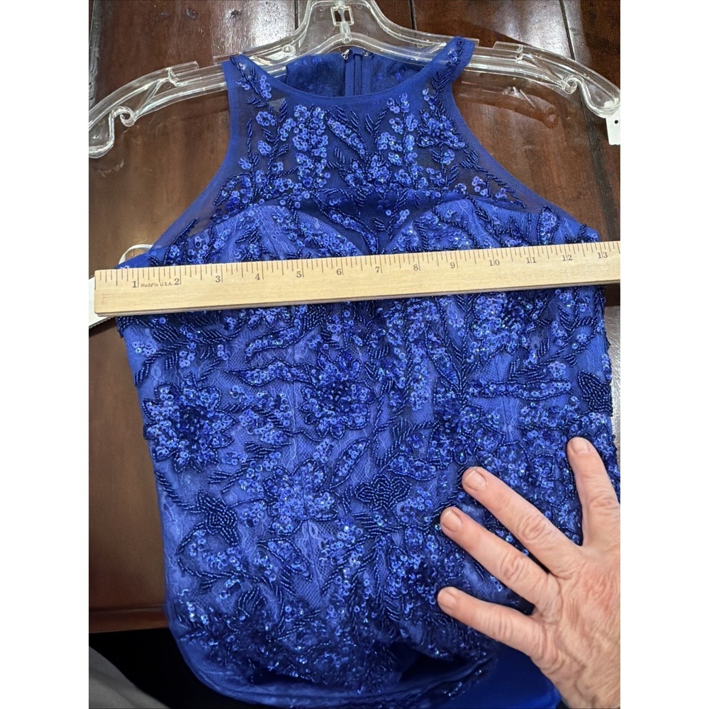 SHERRI HILL  51939 prom dress / ball gown size 0 royal blue with rhinestones - Picture 14 of 14